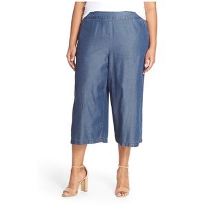 Melissa Mccarthy Seven7 Chambray Wide Leg Pant 16W